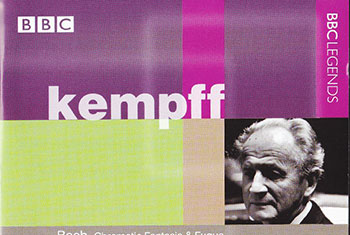 BBC Legends BBCL 4045. Kempff: Bach – Chromatic Fantasia and Fugue, Beethoven – Piano Sonata no.22, Schubert – 3 Piano Pieces D946 (APE)